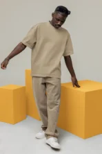 MOZIGO Oversized NEVER LOOK BACK Graphic Printed T-Shirt for Men - Image 3