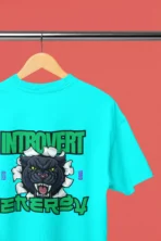 MOZIGO Oversized Introvert Energy Graphic Printed T-Shirt for Men - Image 6