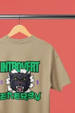 MOZIGO Oversized Introvert Energy Graphic Printed T-Shirt for Men - Image 4