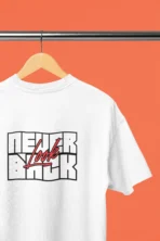 MOZIGO Oversized NEVER LOOK BACK Graphic Printed T-Shirt for Men - Image 2