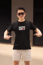 MOZIGO Pure Cotton Classic Fit Half MOM MODE ON Graphic Printed T-Shirt for Men - Image 4