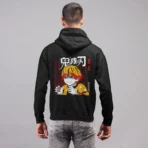 MOZIGO Men’s DEMON SLAYER-02 Graphic Printed Draw Hood, Kangaroo Pocket, Ribbed Hem Regular Fit (Black) - Image 4