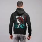 MOZIGO Men’s DEMON SLAYER-01 Graphic Printed Draw Hood, Kangaroo Pocket, Ribbed Hem Regular Fit (Black) - Image 5