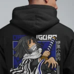 MOZIGO Men’s DEMON SLAYER-09 Graphic Printed Draw Hood, Kangaroo Pocket, Ribbed Hem Regular Fit (Black) - Image 2