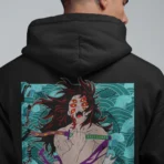 MOZIGO Men’s DEMON SLAYER-15 Graphic Printed Draw Hood, Kangaroo Pocket, Ribbed Hem Regular Fit (Black) - Image 2
