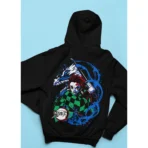 MOZIGO Men's DEMON SLAYER 20 Graphic Printed Draw Hood, Kangaroo Pocket, Ribbed Hem Regular Fit (Black)