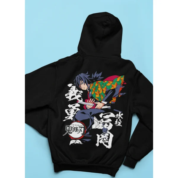 MOZIGO Men's DEMON SLAYER 21 Graphic Printed Draw Hood, Kangaroo Pocket, Ribbed Hem Regular Fit (Black)