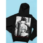 MOZIGO Men’s DEMON SLAYER-14 Graphic Printed Draw Hood, Kangaroo Pocket, Ribbed Hem Regular Fit (Black)