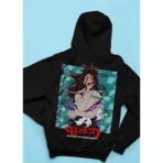 MOZIGO Men’s DEMON SLAYER-15 Graphic Printed Draw Hood, Kangaroo Pocket, Ribbed Hem Regular Fit (Black)