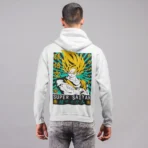 MOZIGO Men’s DRAGON BALL-20 Graphic Printed Draw Hood, Kangaroo Pocket, Ribbed Hem Regular Fit (White) - Image 4