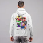 MOZIGO Men’s DRAGON BALL-22 Graphic Printed Draw Hood, Kangaroo Pocket, Ribbed Hem Regular Fit (White) - Image 4