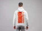 MOZIGO Men’s NARUTO-19 Graphic Printed Draw Hood, Kangaroo Pocket, Ribbed Hem Regular Fit (White) - Image 4