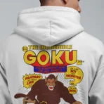 MOZIGO Men’s DRAGON BALL-29 Graphic Printed Draw Hood, Kangaroo Pocket, Ribbed Hem Regular Fit (White) - Image 3